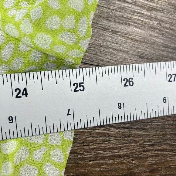 Lane Bryant Shirt Women 22 Kelly Green Animal Print Sheer Button Front Career - Picture 9 of 10